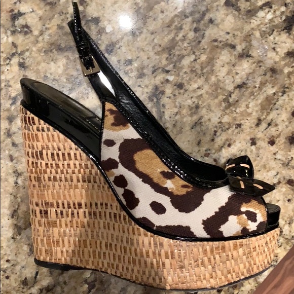 Christian Dior Leopard Platform Wedges - Picture 3 of 8